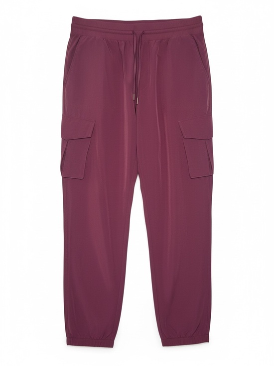 90 Degree By Reflex Pants - 90 Degree by Reflex Cargo Joggers in Dark Mauve - sz L